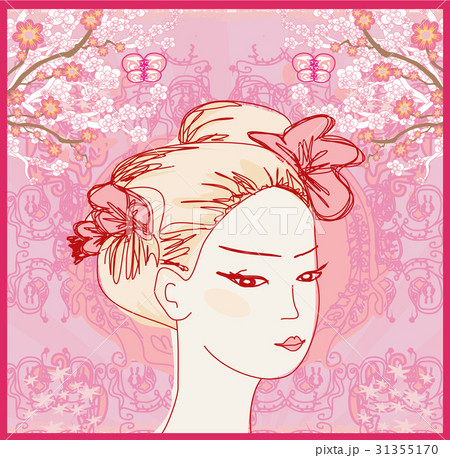 Abstract Beautiful Woman doodle Portrait 31355170