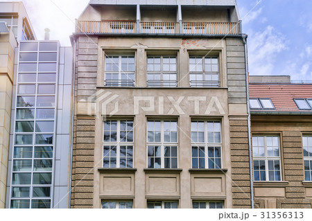 facade of an old house with blue sky 31356313