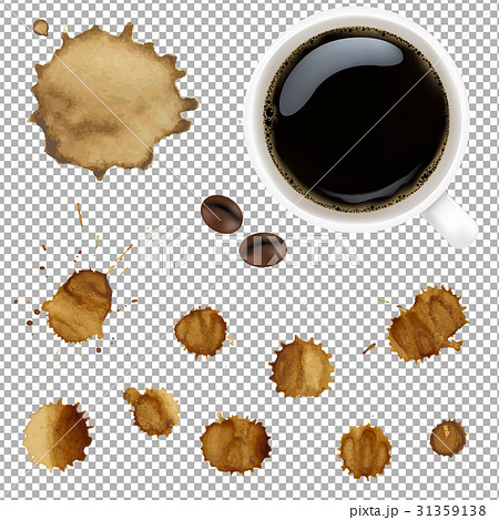 Cup Of Coffee With Stains Setのイラスト素材