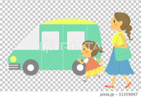 父母和孩子外出一輛車(沒有背景) 父母和孩子外出一輛車(沒有背景) 31359897