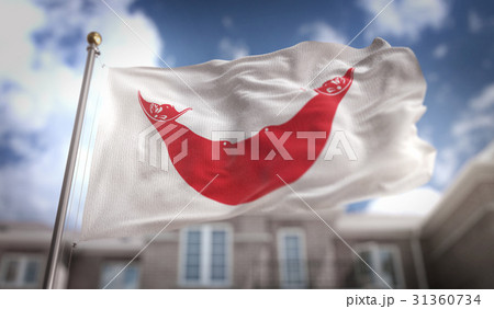 Easter Island Flag 3D Rendering on Blue Sky 31360734