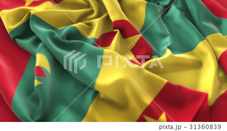 Grenada Flag Ruffled Beautifully Waving 31360839