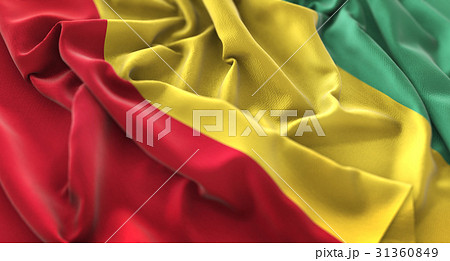 Guinea Flag Ruffled Beautifully Waving 31360849