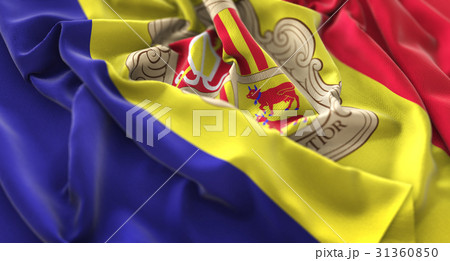 Andorra Flag Ruffled Beautifully Waving 31360850