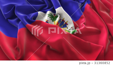 Haiti Flag Ruffled Beautifully Waving 31360852
