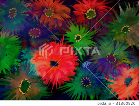Colorful child's drawing of flower pattern 31360920