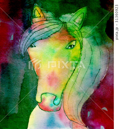 Batik artwork of a horse 31360923