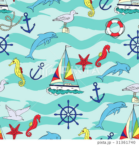 Nautical seamless pattern Nautical seamless pattern 31361740
