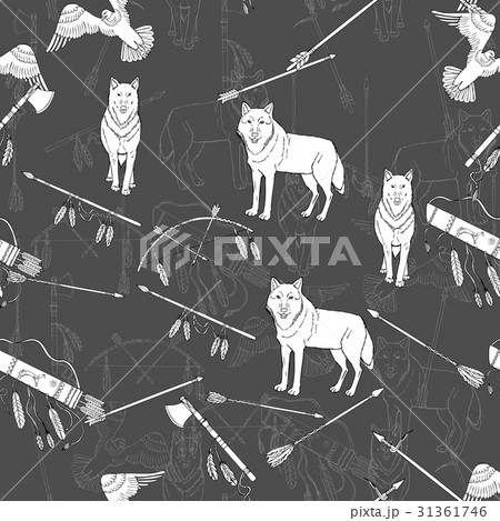 Seamless Pattern with American Indian Elements Seamless Pattern with American Indian Elements 31361746