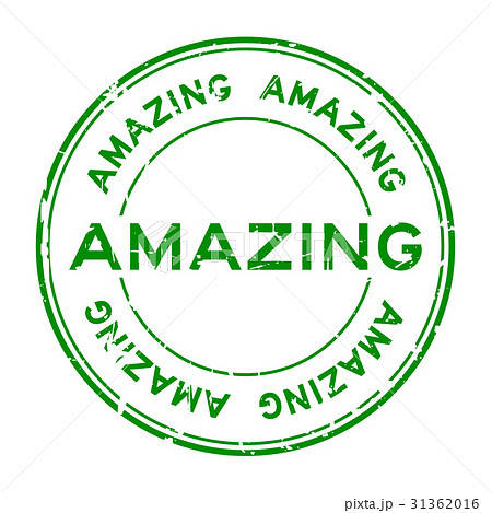 Grunge green amazing round rubber seal stamp 31362016