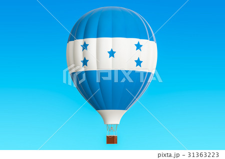 Hot air balloon with Honduras flag, 3D rendering 31363223