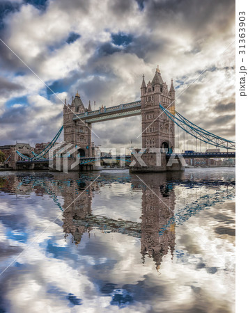 Tower Bridge against sunset in London, England, UK 31363903