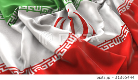 Iran Flag Ruffled Beautifully Waving Macro 31365444