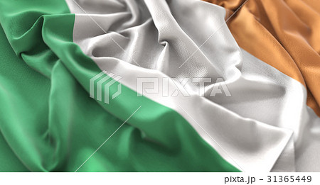 Ireland Flag Ruffled Beautifully Waving Macro 31365449