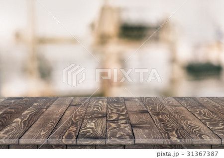 Empty wooden table for product placement 31367387