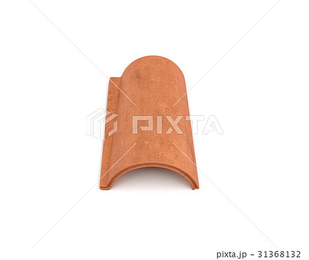 3d rendering of a single terracotta barrel roof 3d rendering of a single terracotta barrel roof 31368132