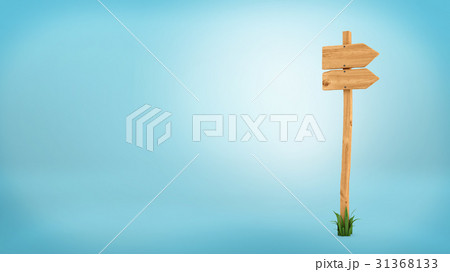 3d rendering of a wooden pole with some grass on 3d rendering of a wooden pole with some grass on 31368133