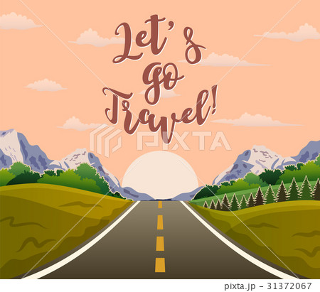 highway drive with beautiful sunrise landscape. highway drive with beautiful sunrise landscape. 31372067