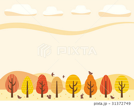 秋の風景 イラストのイラスト素材