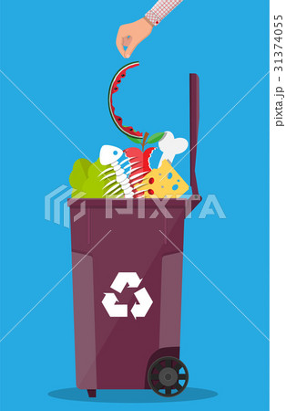 Garbage bin container full of junk food 31374055