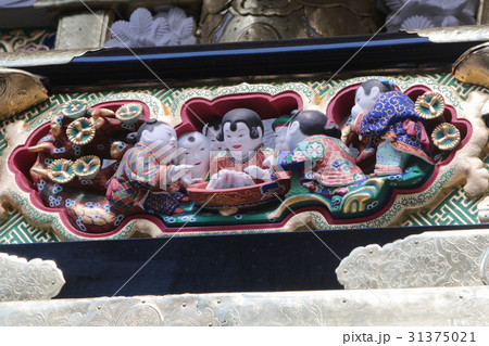 日光東照宮　陽明門の彫刻　唐子遊び 31375021