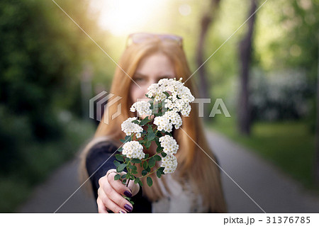 Blurred Girl with Flower 31376785