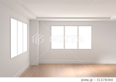 empty room with light from window interior in 3D 31378360