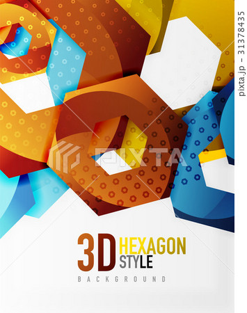 Vector 3d hexagon background 31378435