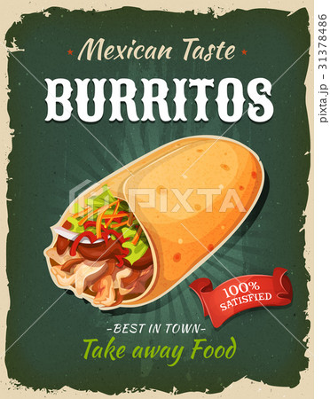 Retro Fast Food Mexican Burritos Poster 31378486
