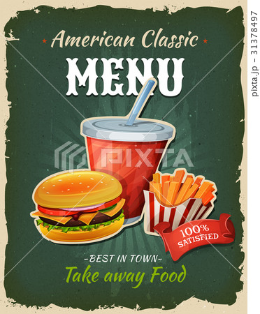Retro Fast Food Burger Menu Poster 31378497