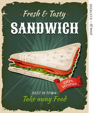 Retro Fast Food Swedish Sandwich Poster 31378500