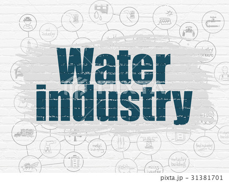 Industry concept: Water Industry on wall Industry concept: Water Industry on wall 31381701