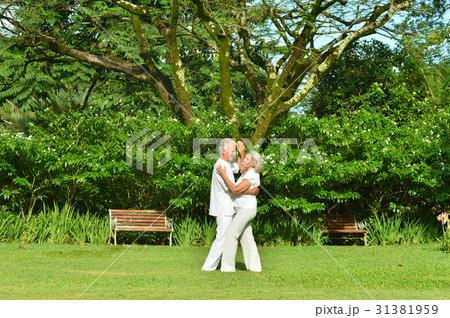 Senior couple resting outdoors Senior couple resting outdoors 31381959