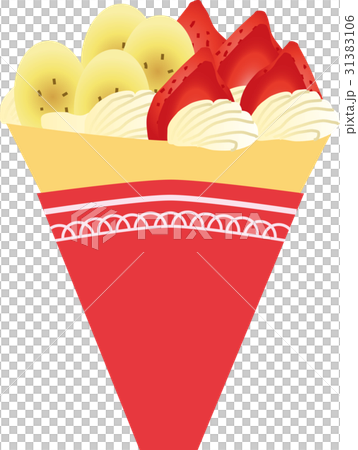 赤い包装紙のクレープのイラスト素材