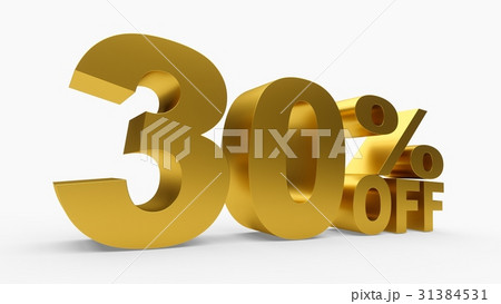 3D rendering golden discount 30 percent off 3D rendering golden discount 30 percent off 31384531