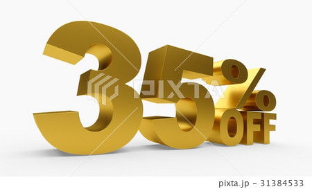 3D rendering golden discount 35 percent off 31384533