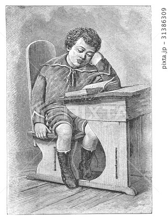 Little boy read the book 31386309