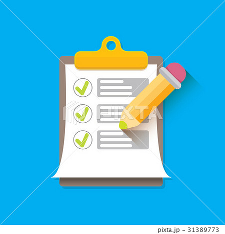 vector Clipboard icon with checkmarks and pencil vector Clipboard icon with checkmarks and pencil 31389773
