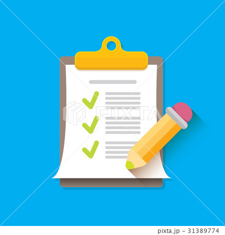 vector Clipboard icon with checkmarks and pencil vector Clipboard icon with checkmarks and pencil 31389774