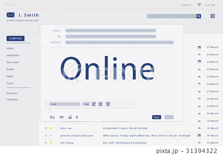 Email is digital technology for an online message. Email is digital technology for an online message. 31394322