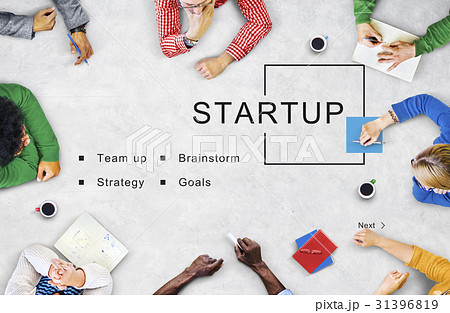 Startup Business Strategy Goals Concept Startup Business Strategy Goals Concept 31396819