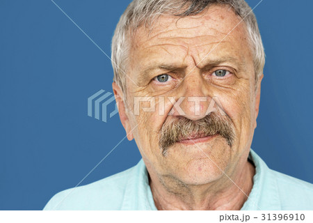 Senior Adult Man Serene Face Expression Studio Portrait Senior Adult Man Serene Face Expression Studio Portrait 31396910