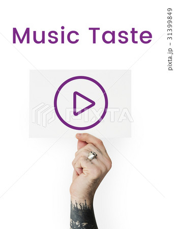 Hand holding network graphic overlay banner 31399849