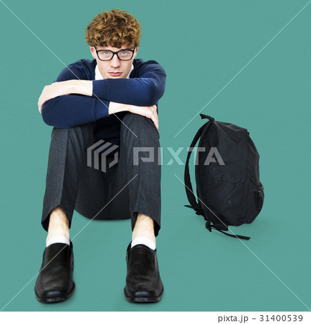 Student young man stressed unhappy failed alone 31400539