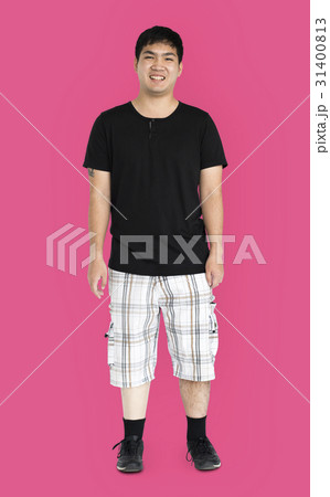 Disability Young Man with Prosthesis Leg Studio Portrait 31400813
