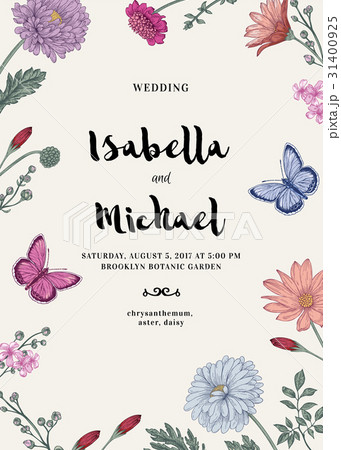 Background with butterflies and flowers. 31400925