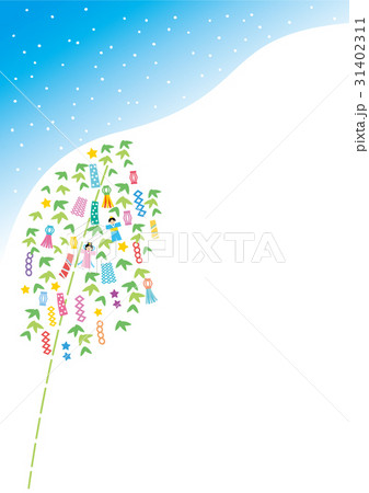 フレーム素材-七夕（たて） 31402311