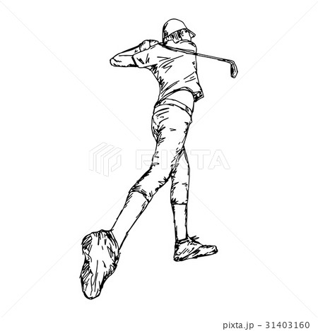 golfer hitting ball - vector illustration  31403160