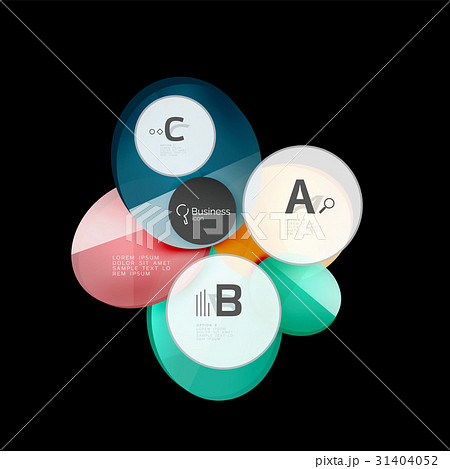 Vector glossy glass circles speech bubble on black 31404052