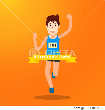 active young man running marathon sport 31404882